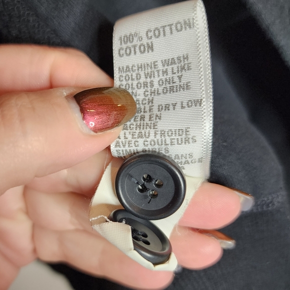 James Perse Black Terry Soft Button Front Sweatshirt Jacket Size XL Size 4 - Picture 12 of 15